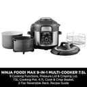 Ninja Foodi MAX Multi Cooker, 7.5L with 9 Cooking Functions, Pressure Cook, Air Fry, Slow Cook, Grill and more, Brushed Steel & Black, OP500UK - 2