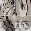 Giallobus - Orologio Bilay - Carved - Legno Mdf - Premium 30x30‎‎cm - 06 - Sand - Artigianale Made in Italy - Silenzioso - Idea regalo - Moderni doppio livello - 7