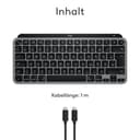 Logitech MX Keys Mini für Mac – minimalistische kabellose Tastatur für MacBook Pro, MacBook Air, iMac, iPad, Bluetooth, Tasten mit Hintergrundbeleuchtung, USB-C, flüssiges Tippen, DEU QWERTZ - Grau - 11