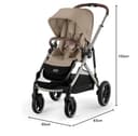CYBEX Gold Kinderwagen GAZELLE S, Ab Geburt bis ca. 4 Jahre, Max. 22 kg (Single-Modus) / 2x 22 kg (Duo-Modus), All-in-1-System mit 20+ Konfigurationen, Almond Beige - 7