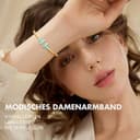 VIVILE Edles Türkis Armreif Gold,Edelstahl Armband Damen,Buchstabe T Sterling Silber 925 Armbänder,Dupes,Ideal Geschenk für Frauen，Mode Schmuck - 2