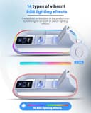 Estación de Carga para PS Portal y Controlador PS5, Cargador portátil con Efecto de luz RGB 14 para PS Portal Remote Player - 3