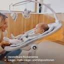 LIONELO Bella Set 2-in-1 Elektrische Babywippe mit Babywanne 360o für Babys bis 9 kg, verstellbare Rückenlehne, 5 Schaukelgeschwindigkeiten Anti-Rutsch Sicherheitsgurt - 7