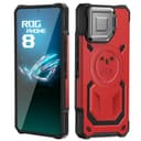 HikerClub Case for Asus ROG Phone 8 and ROG Phone 8 Pro (2024) with Camera Stand, Compatible with Air Trigger, Built in Len Cover Military Grade Shockproof Protective Cases Red - 1