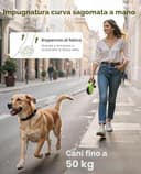 Pecute Guinzaglio per Cani Allungabile 8 metri con Corda Anti-morso da 46 cm, Guinzagli Retrattili con Sacchetti Igienici e Porta Sacchetti|Per Passeggiate/Addestramento/Pioggia, fino a 15-50 kg,Verde - 4