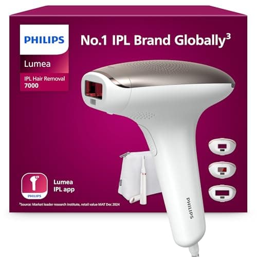 Philips Lumea 7000 Series, IPL Hair Removal Device, Laser Hair Removal Alternative, with Satin Compact Pen Trimmer, 3 Attachments for Body, Face and Bikini, Model BRI923/00
