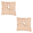 Garneck 2 Cuscini Portafortuna in Juta Fatti A Mano 18x18 Cm Con Cuori in Legno Per Cerimonia Nuziale - 1