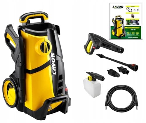 Lavor LVR3 140 Pressure Washer with Adjustable Foam System, 6 m High Pressure Hose, Maximum Pressure 140 Bar, Maximum Flow Rate 450 l/h, 1900 Watt, with Adjustable Foam System