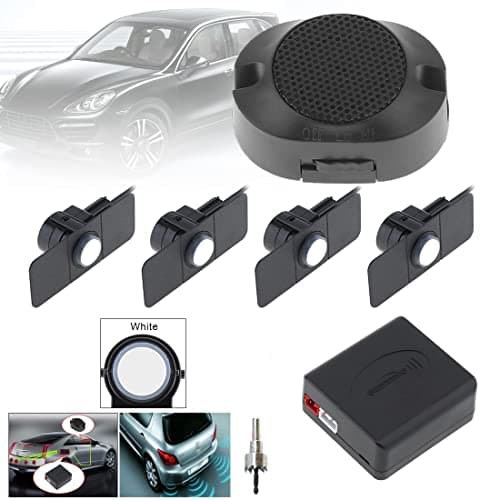 Sistema radar di retromarcia auto inverso Qualità Premium 4 Sensori di parcheggio Sistema radar di retromarcia auto inverso (bianco)