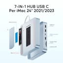 PULWTOP USB C HUB Per iMac 24“ 2021/2023/2024,7 In 1 HUB USB Per iMac M1/M3/M4, Accessori iMac Con USB C 10Gbps,3*USB A,Lettore Di Schede SD/TF,Supporto Espandere M.2 NVME SSD(Non Incluso),Azzurro - 2