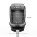 Kinderkraft I-360 2 PRO Seggiolino auto 0-36 kg, I-SIZE 40-150 cm, Seggiolino 360 girevole, con Isofix Base, Reclinabile Posizione sdraiata, Poggiatesta regolabile, Gruppo 0 1 2 3, Grigio - 12