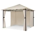 Blumfeldt Mondo - Pergola Party Tent Garden Tent Gazebo, Size: 2.95 x 2.6 x 2.95 m (WxHxD), 4 Side Panels, EasyMount Concept, Weather Protection: UV/Wind/Rain, Beige - 1