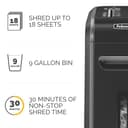 Fellowes Powershred 99Ci Cross shredding Negro, Gris - Triturador de papel (Cross shredding, 23 cm, 3.9 x 38, 25 min, 17 hojas, Negro, Gris) - 6