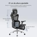 SIHOO Sedia da ufficio ergonomica supporto lombare dinamico, braccioli 3D schienale regolabile, poggiapiedi per un comfort ottimale, sedia scrivania domestico, Doro C300,2 confezioni,Nero(150kg) - 4