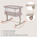 lionelo Aurora 3in1 Culla Co-sleeping e Lettino da viaggio per neonato bambini fino 9kg Regolabile in altezza e Inclinazione Parete aperta rete traspirata Materasso innovativo Zanzariera - 5