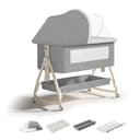 4 in 1 Baby Bedside Crib,6 Height Adjustable Next to Me Crib,Co-Sleeping Baby Cot Bed with Mattress,Detachable Net,Storage Basket & Changing Table,Can Switched to a Bassinets for 0-3 Years (Gray) - 1