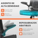 JUPPLIES Silla Escritorio Ergonómica - Silla Oficina Ajustable y Reclinable con Soporte Lumbar, Reposacabezas Ajustable, Reposabrazos Plegables, Malla Transpirable, Ruedas 360°, Soporta 120 kg - 6