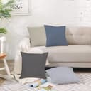 ggaimwf Tinta unita Copricuscino in Effetto Lino per divano Continentale Cuscino per letto Stile Nordico Colore Morandi Fatto a mano Piazza Federe per cuscini con cerniera invisibile 40x40 cm Set da 4 - 3