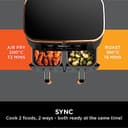 Ninja Foodi MAX Dual Zone Air Fryer, Amazon Exclusive, Tongs, 2 Drawers, 9.5L, 6-in-1, Use No Oil, Air Fry, Max Crisp, Roast, Bake, 8 Portions, Nonstick Dishwasher Safe Baskets, Copper/Black AF400UKCP - 4