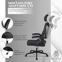 EveryKip® Silla Escritorio Ergonomica Ajustable con Reposabrazos Negro| Ruedas Anti-Arañazos | Sillas Oficina Ejecutiva con Reposacabezas | Cadeira Ergonómica Office Chair (Negro) - 4