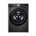 LG V9WD128H2B, Klasse A, Waschtrockner 12-8 kg, 1360 U/min, AI Direct Drive, Nachlegefunktion, Schnellwaschgang in 39 Min., mit Dampf, 60 x 61 x 85 cm ꟷ Black Stainless Steel - 1