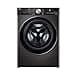 LG V9WD128H2B, Class A, washer dryer 12-8 kg, 1360 rpm, AI Direct Drive, refill function, quick wash cycle in 39 minutes, with steam, 60 x 61 x 85 cm, black stainless steel - 1