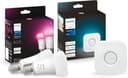 Philips Hue White & Color Ambiance Starter Kit 2 Lampadine Smart, Attacco E27, Luce Bianca e Colorata Dimmerabili, 9W, Hue Bridge incluso, Controllo Vocale - 1
