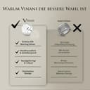 Vinani Damenring, 925 Sterling Silber – Schichten-Design mit 3 Ebenen, gebürstet und poliert, breites massives Band, handgefertigter zeitloser Schmuck für Damen, Größe 58 Modell 2RSC58 - 8