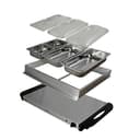 Megachef 93090024M Calentador de Buffet de 4 Secciones, estación Profesional para Calentar Alimentos, Acero Inoxidable fácil de Limpiar, portátil e Ideal para Fiestas, Plata - 5