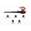 BLACK+DECKER 3-en-1 Soplador de Hojas de 3000W, aspiradora y trituradora con Mochila de recolección de 72L, BEBLV300-QS - 5