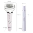 Panasonic ES-EYL9-P503 Cordless Wet & Dry Epilator and Eyebrow/Facial Epilator for Women, Short Hair Removal, 3 Speeds, Foot Care Accessories and Bikini Trimmer, White/Light Purple - 9