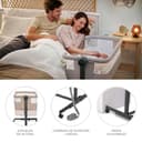 Kinderkraft Nestee UP 2 Cuna Colecho para Bebé con Colchón, Cuna de Cabecera, Fácil Ajuste de Cama de Padres, Ajuste de Altura, Buena Circulación de Aire, Ruedas transportarás, Beige - 6