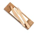 OFFERTA 300 Bis Posate usa e getta In legno Forchetta Coltello e Tovagliolo IMBUSTATI singolarmente, resistenti, sicuri anche per bambini, monouso totalmente biodegradabile - 2