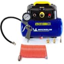 Michelin Compressore d'Aria Portatile MBL6, Compressore Aria Oil-Free da 6 Litri, Manometro Integrato + Kit (Include pistola di gonfiaggio, tubo a spirale, 3 ugelli) - 1