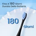 Oclean spazzolino elettrico sonico Flow Gift Set, Ricarica ogni 180 giorni, 5 Modalità, Impermeabile IPX7, Timer da 2 minuti, 6 Testine DuPont™, Custodia da viaggio, Nero - 2