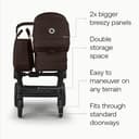 Bugaboo Donkey 6 Single Pushchair, Convertible to Double and Twin Stroller, Pram for Newborn and Toddler, Double Storage Space & Side Basket, Easy to Maneuver One Hand Steering, Cocoa Brown - 5