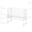 roba Lettino Co-sleeping safe asleep 3 in 1, 45 x 90 cm, Altezza Regolabile, Set Completto con Culla, Inserto, Barriera in Tessuto e Ruote con Freni, Legno Laccato Bianco - 17
