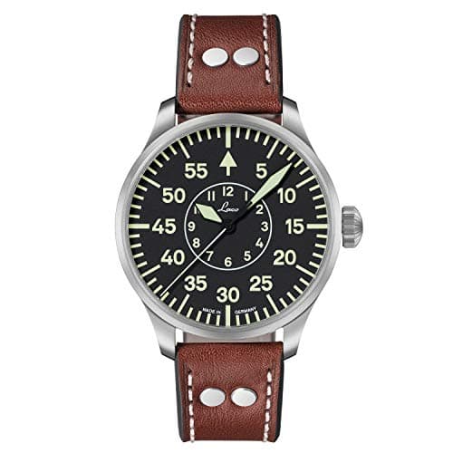 Laco 1925 - Reloj analógico automático para hombre con correa de piel, color marrón