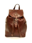 Zaino in Vera Pelle Made in Italy Vintage Borsa Donna Zeta Marrone MainApps - 1