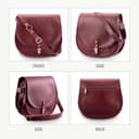 URBAN LEATHER Bolso Bandolera Para Mujer, De Piel Auténtica, Estilo Bohemio, Hippie, Hecho A Mano, Vintage, Para Viajes, Cruzado, Para Mujer, Marrón, Mediano - 4