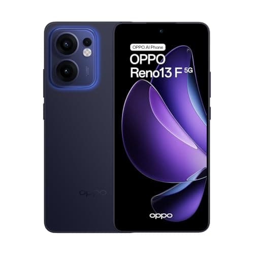 OPPO Reno13 F 5G - Smartphone Libre con IA, 8GB RAM + 256, Pantalla AMOLED 6.67" 120Hz, Cámara 50MP, IP69, Batería 5.800, Carga Rápida 45W, Versión Española - Azul