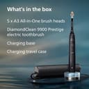 Philips Sonicare DiamondClean Prestige 9900 - Cepillo de dientes eléctrico recargable con SenseIQ, cuarzo negro, BD7001AZ - 9