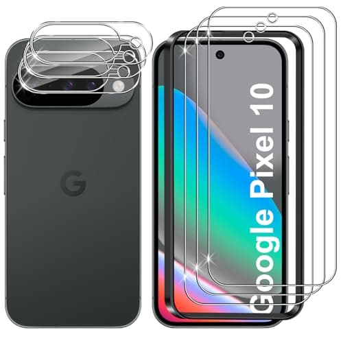 Lutree Cristal Templado para Google Pixel 10, 3+3 Piezas Protector de Pantalla + Protector de Lente de Cámara, Dureza 9H HD Anti-Arañazos Vidrio Templado Película Protectora