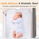 Growaystory Beistellbett Baby Bettseitiger Bassinet für Neugeborene Tragbarer Baby Bett mit Rädern Aufbewahrungskorb Matratze 7-Fach Höhenverstellbar Zustellbett (Dunkelgrau) - 3