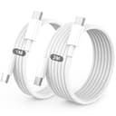 Cavo USB C to USB C,[2Pezzi-1M+2M] 60W Cavo USB Type C Ricarica Rapida Per IPhone 17/Air/Pro/Pro Max/16/15/Pro/Pro Max/Plus/Per Samsung Galaxy S25 S24 S23 S22,Per iPad Pro/Air/Mini/Per MacBook Air/Pro - 1