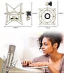 U87 Ai Shock Mount, supporto per microfono compatibile con Neumann U87 Ai, U67 Set, U89 i e TLM 67 microfono a condensatore di SUUNTOK, argento - 5