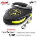 flexi® Giant Professional L | 10m Gurt Roll-Leine für Hunde bis 50 kg | schwarz/neon-gelb | ausziehbare Hundeleine | Gewicht 861.1 gr | Maße 18 x 24 cm - 2