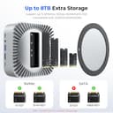 RayCue All-in-One Dock für Mac mini M4 mit 8TB SSD, 4K60Hz HDMI, USB-C & USB-A (10G/5G), SD/TF, Audio - 2024 Mac mini M4 Dockingstation - 4