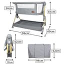 Twinly Comfortly - Cuna Colecho Bebé y Moisés 2 en 1 con Ruedas | Minicuna de Viaje Plegable, Sin Montaje, Altura Ajustable y Función Antireflujo | Incluye Colchón, Sábana Algodón y Bolsa (Wood) - 3