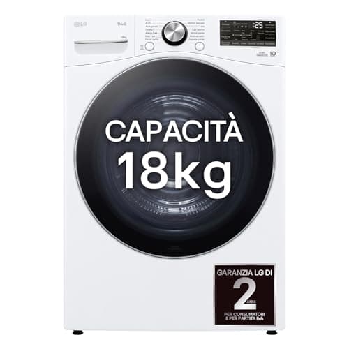 LG RH18U8AVCW - Secadora Smart de 18 kg, serie U8, clase A+++, bomba de calor Dual Inverter, motor Direct Drive, inteligencia artificial AI Dry, condensador autolimpiante, Wi-Fi, blanca